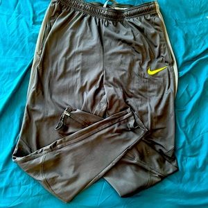 Nike grey performance dry-fit pants, size L